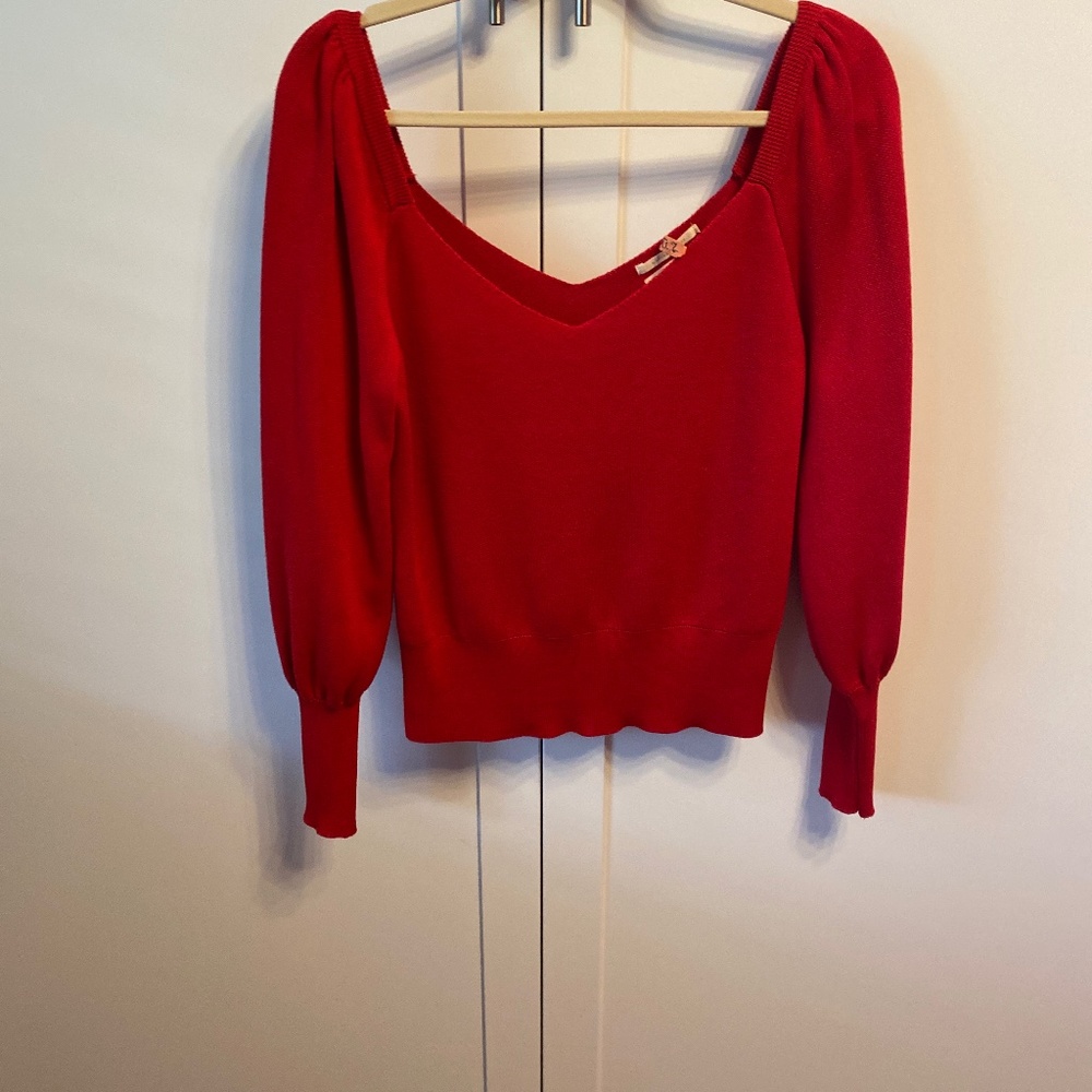 Anthropology puff sleeve sweater